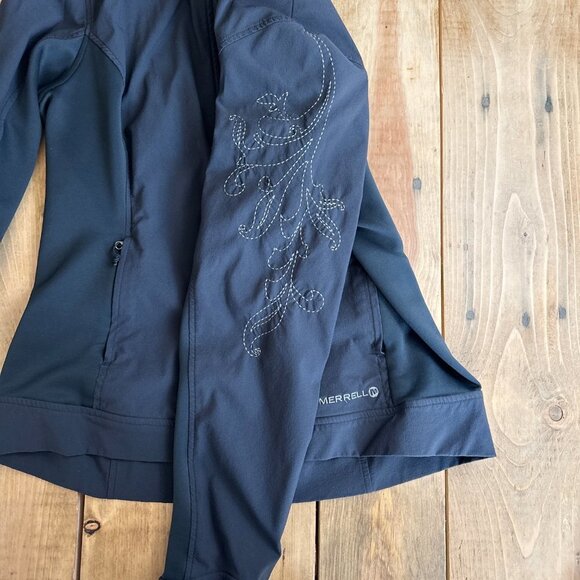 Merrell Aeroblock Black Embroidered Jacket Coat M - Picture 3 of 6